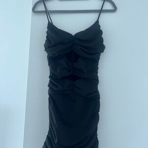 Sexy Black Ruched Dress with Cut-outs